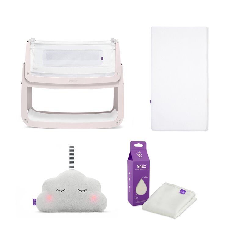 SnuzPod4 Bedside Crib Starter Bundle Rose White