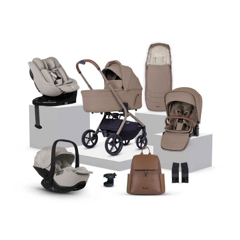 Silver Cross Breez Ultimate Family 360 Bundle in Champagne - Natural Taupe Glide