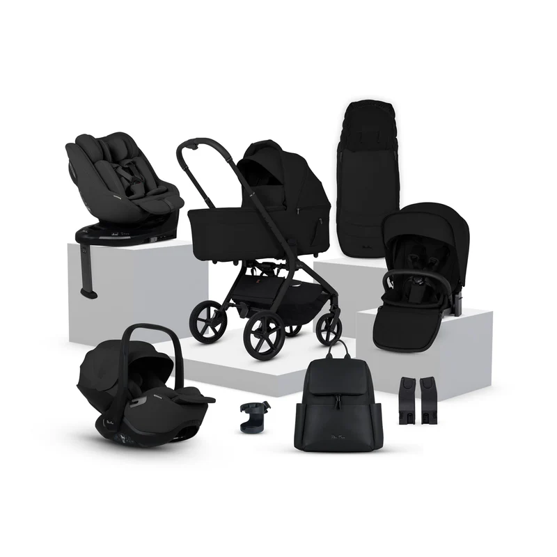 Silver Cross Breez Ultimate Family 360 Bundle in Onyx - Black Glide