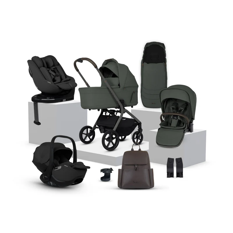 Silver Cross Breez Ultimate Family 360 Bundle in Pewter - Black Glide