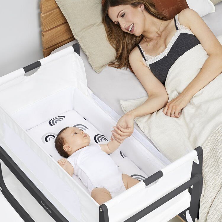SnuzPod4 Bedside Crib Bundle Slate - Image 3