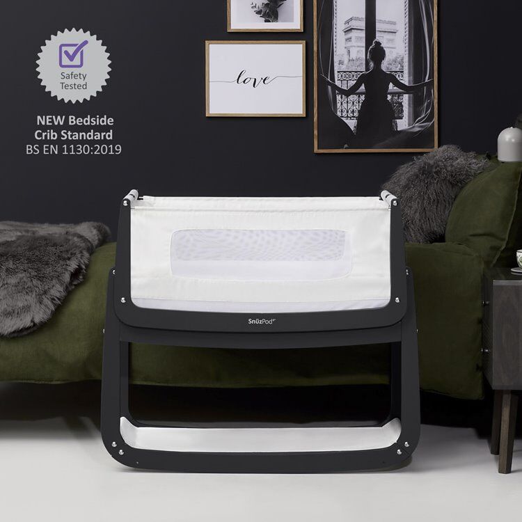 SnuzPod4 Bedside Crib Bundle Slate - Image 6