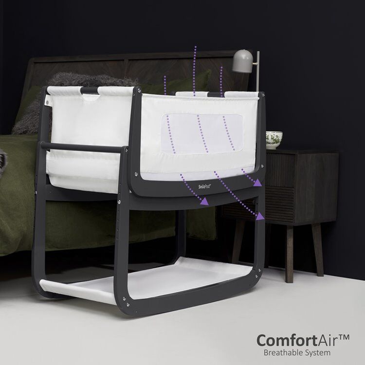 SnuzPod4 Bedside Crib Bundle Slate - Image 7
