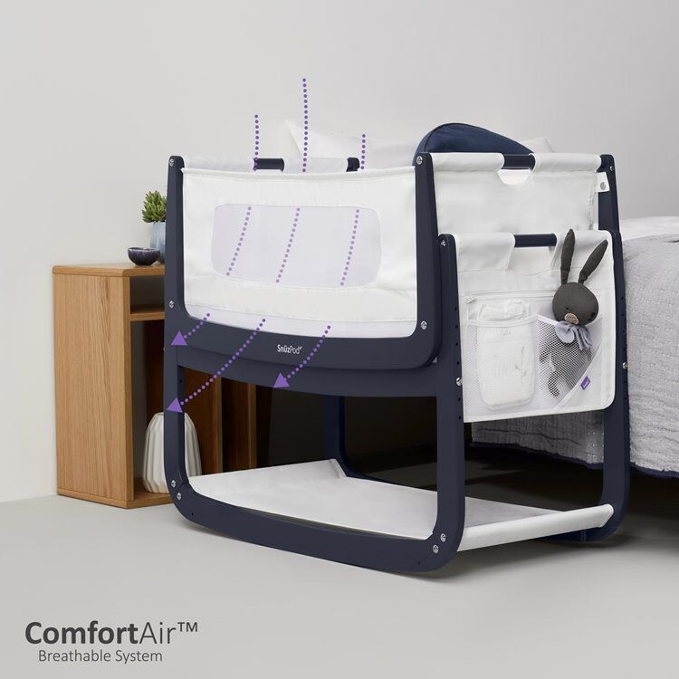 SnuzPod4 Bedside Crib Bundle Navy - Image 4
