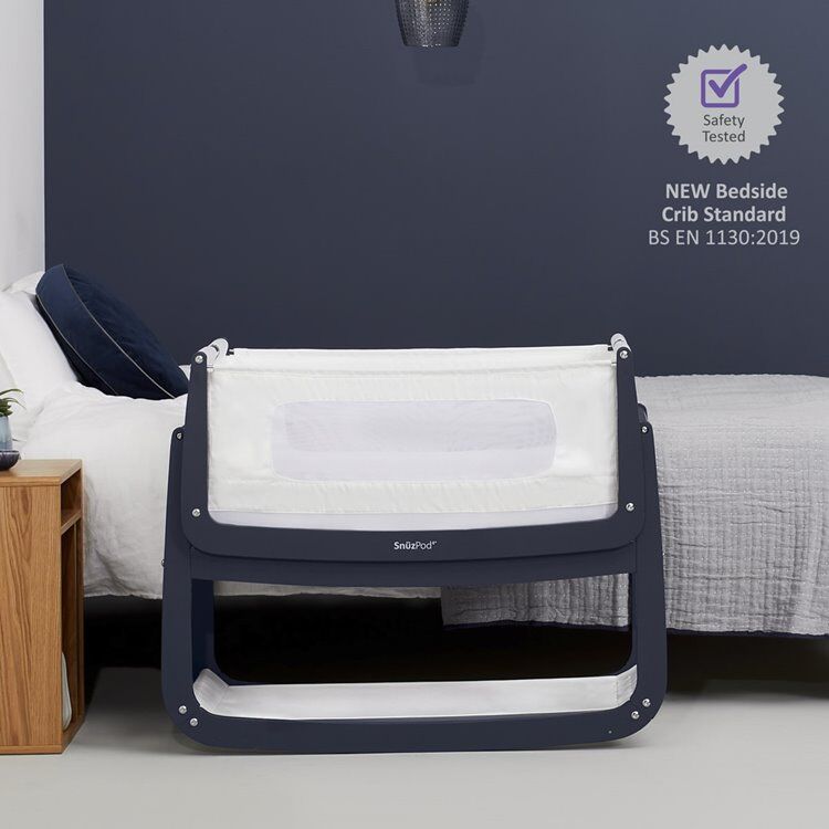 SnuzPod4 Bedside Crib Bundle Navy - Image 5