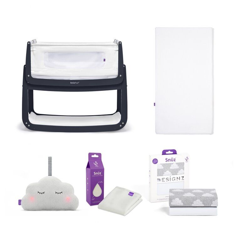 SnuzPod4 Bedside Crib Bundle Navy